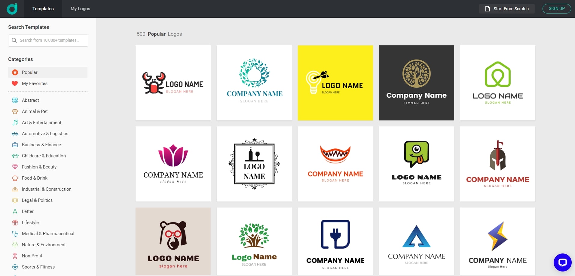 로고 만들기 무료 사이트 DesignEvo 홈페이지 로고 만들기 페이지