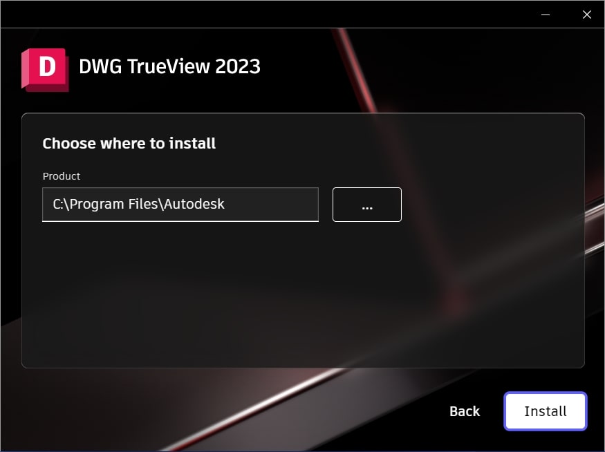 DWG TrueView 설치 프로그램 인스톨창 